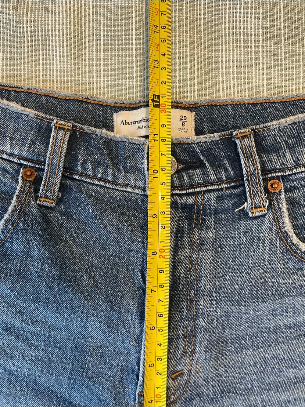 Abercrombie & Fitch Mid Rise Jean Shorts, Size 8 - Picture 4 of 7